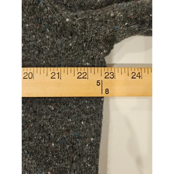 J.Crew Shawl Collar Merino Wool Gray Speckled Sweater Mens XL Rugged Fall - Picture 10 of 11